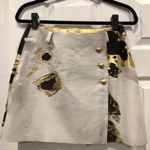 Vintage CHANEL calfskin wrap around mini skirt